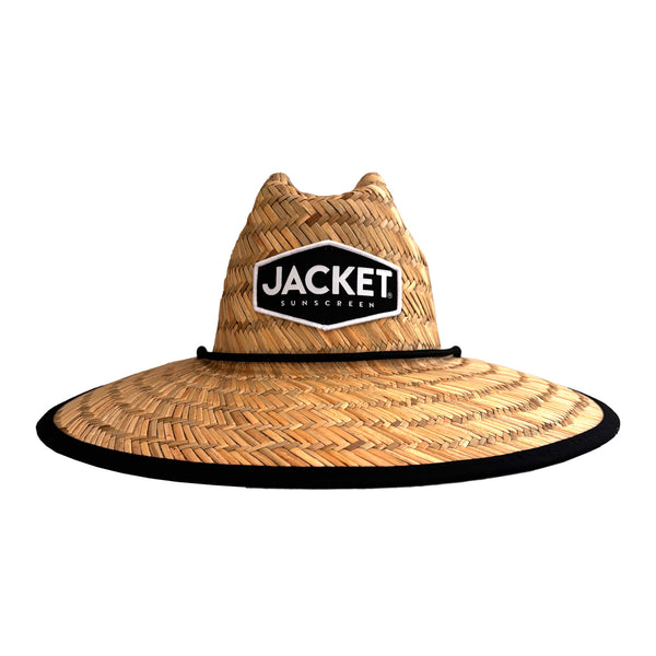 STRAW SUN HAT (BLACK SHIELD)